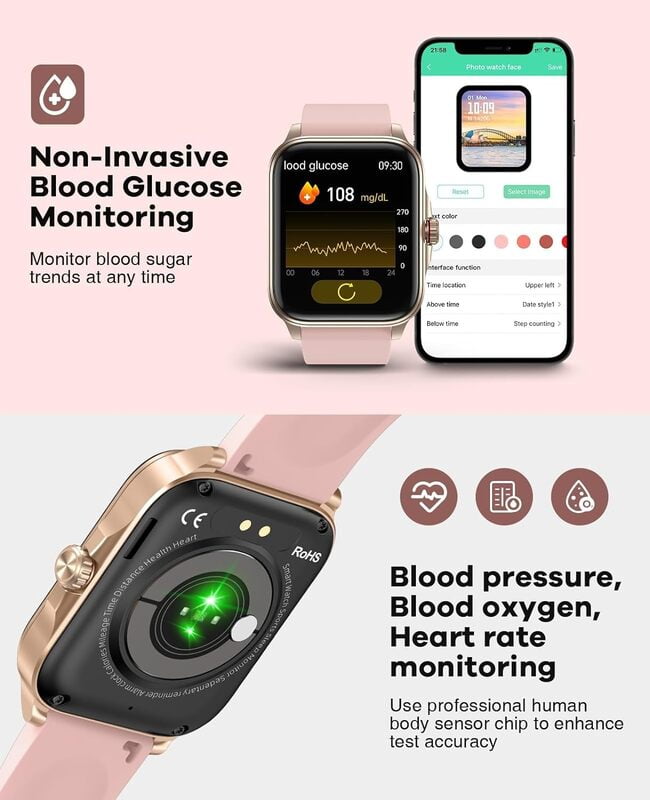 reloj inteligente reloj medidor glucosa