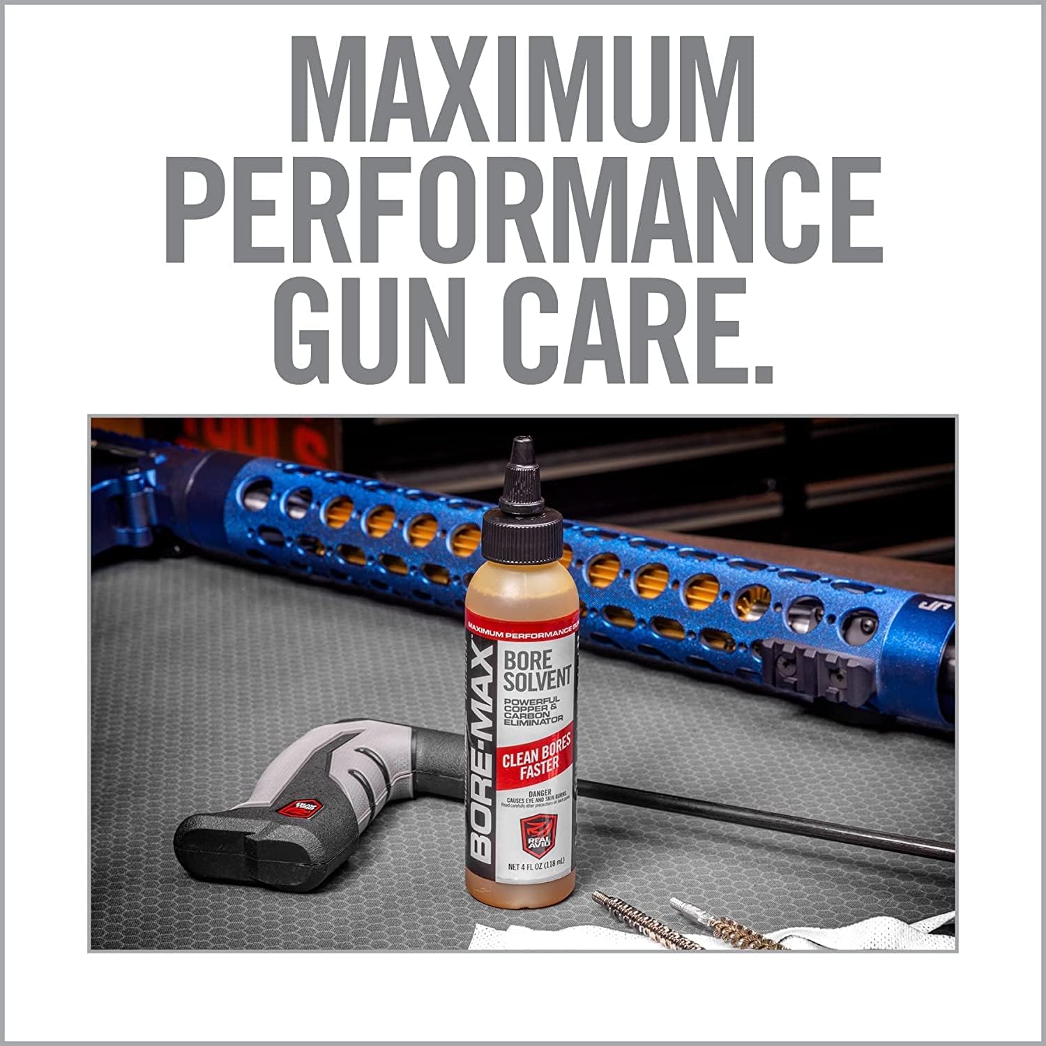 Real Avid Gun Cleaning Solvent 4oz Bottle, Bore Cleaner Gun Cleaning Fluid