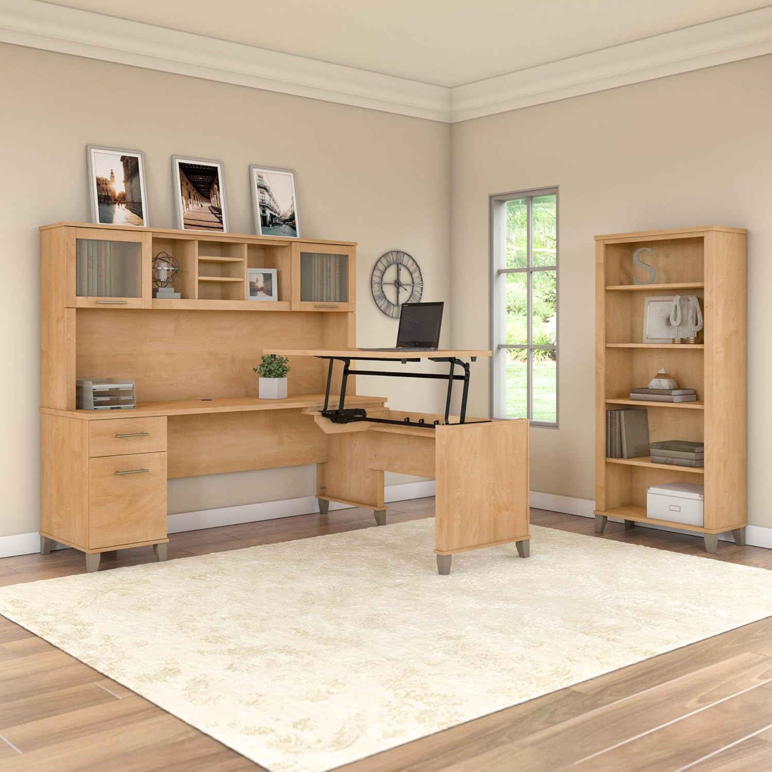 Bush Furniture Somerset 72W Hutch for L-Shaped Desk