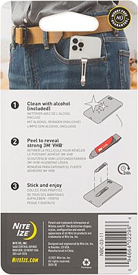 Nite Ize HipClip Universal Pocket Clip - Stainless Steel Adhesive Clip - Pocket Accessories for Cell Phone