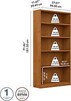 Bush Furniture Universal Bookcase - Storage and Display Bookshelf for Home or Office