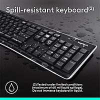 Logitech MK710 Wireless Keyboard and Mouse Combo — Includes Keyboard and Mouse, Stylish Design, Built-In LCD Status Dashboard, Long Battery Life