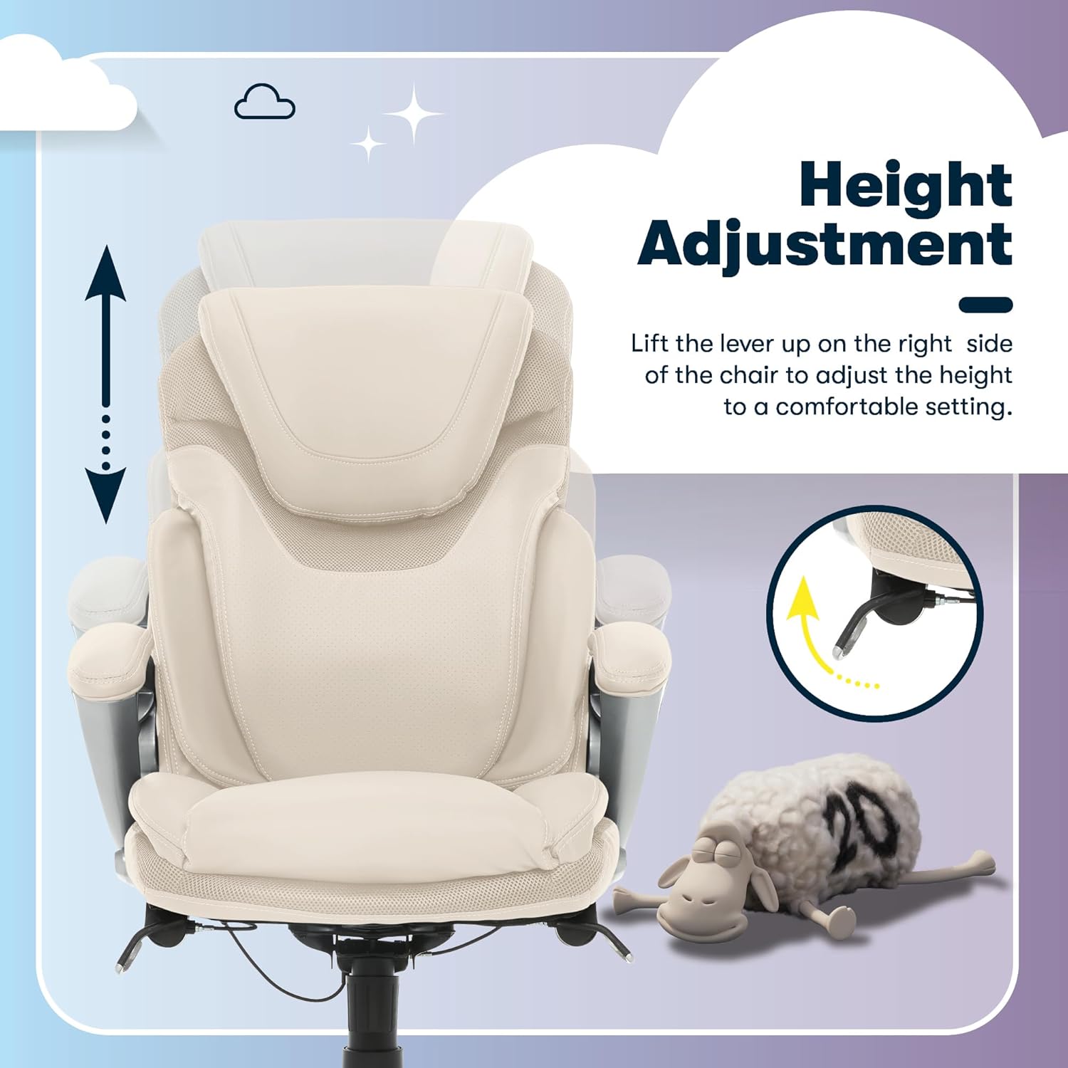 Serta Bryce Executive Office Chair, Ergonomic Computer DeskChairs with Patented AIR Lumbar Support, Bonded Leather