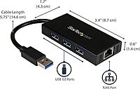 StarTech.com USB 3.0 to Gigabit Ethernet Adapter with USB 3.0 Hub