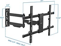 Mount-It! UL Certified Heavy Duty Full Motion TV Wall Mount for Most 37-80 Inch Flat Screen TVs, Wall Mount Bracket Max VESA 600x400, Holds up to 440lb, Full Motion TV Mount 55 inch, 65 inch, 80 inch