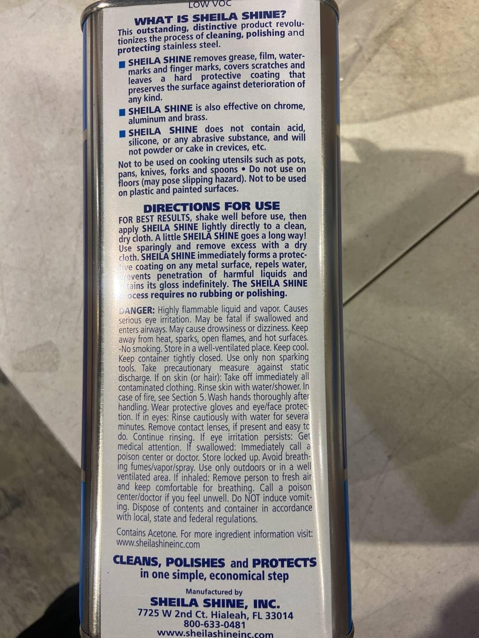 SHEILA SHINE Low VOC Stainless Steel Cleaner and Polish