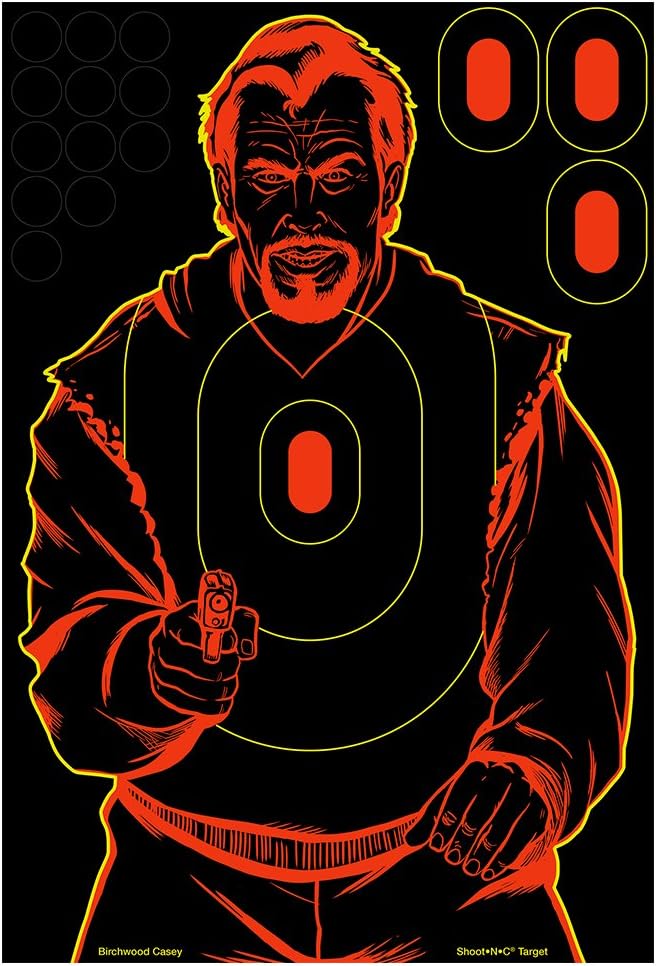 BIRCHWOOD CASEY Shoot-N-C Bad Guy Silhouette Reactive Self-Adhesive Targets