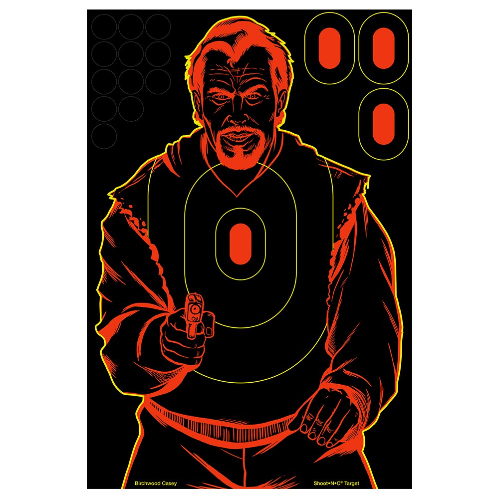 BIRCHWOOD CASEY Shoot-N-C Bad Guy Silhouette Reactive Self-Adhesive Targets