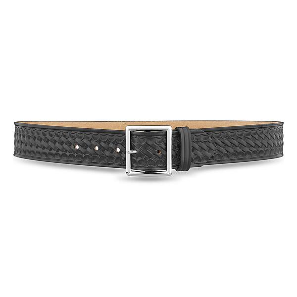 DUTYMAN 1-3/4" Basketweave Leather Garrison Belt - 100% Genuine Leather, No Fillers, Interchangeable Buckles