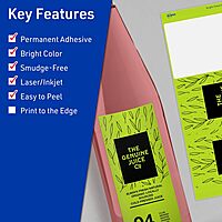 Avery Printable Rectangle Labels, Sure Feed Technology, 3-1/4 in. x 8-3/8 in., Bright Green, Laser/Inkjet Printable