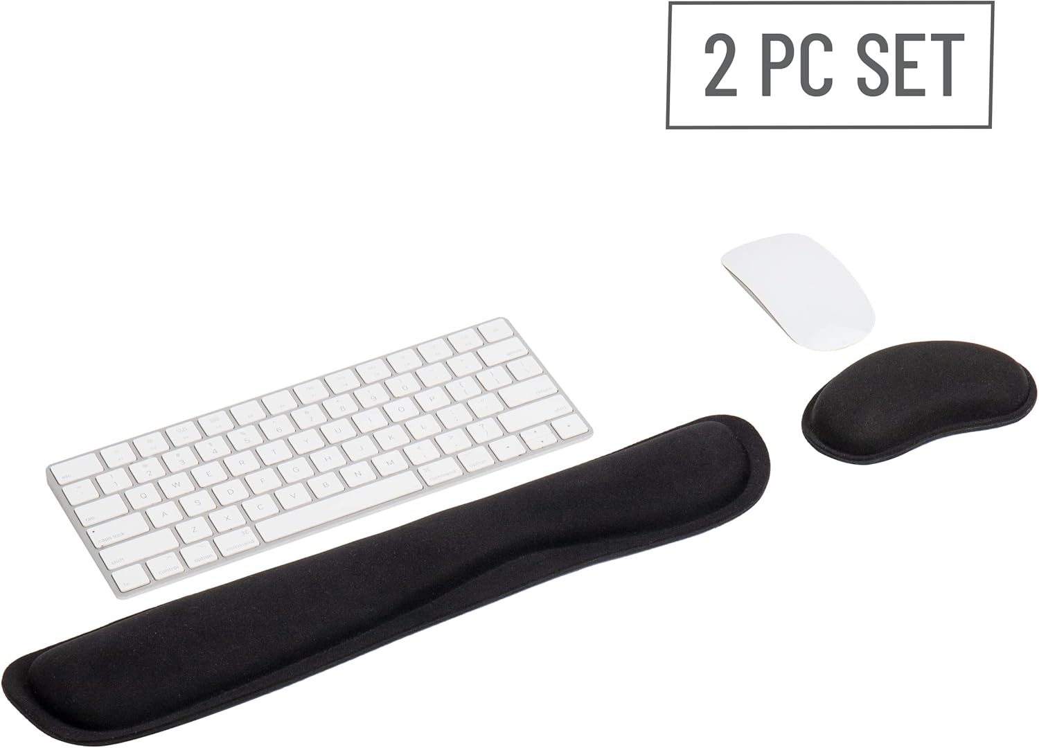 Mind Reader Ergonomic Keyboard and Mouse Wrist Rest Set, Gaming Accessory, Memory Foam, 16.75" L x 3" W x 0.75" H, 2 pcs