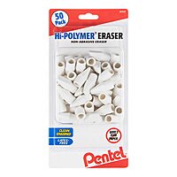 Pentel Hi-Polymer Cap Eraser, White, 50/Pack 50 Count (Pack of 1)