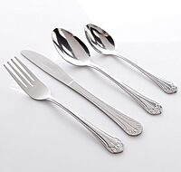 Gibson Home 24-Piece Flatware Set, Mariano, Silver
