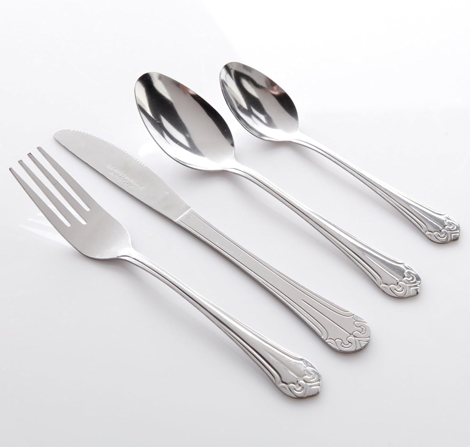 Gibson Home 24-Piece Flatware Set, Mariano, Silver