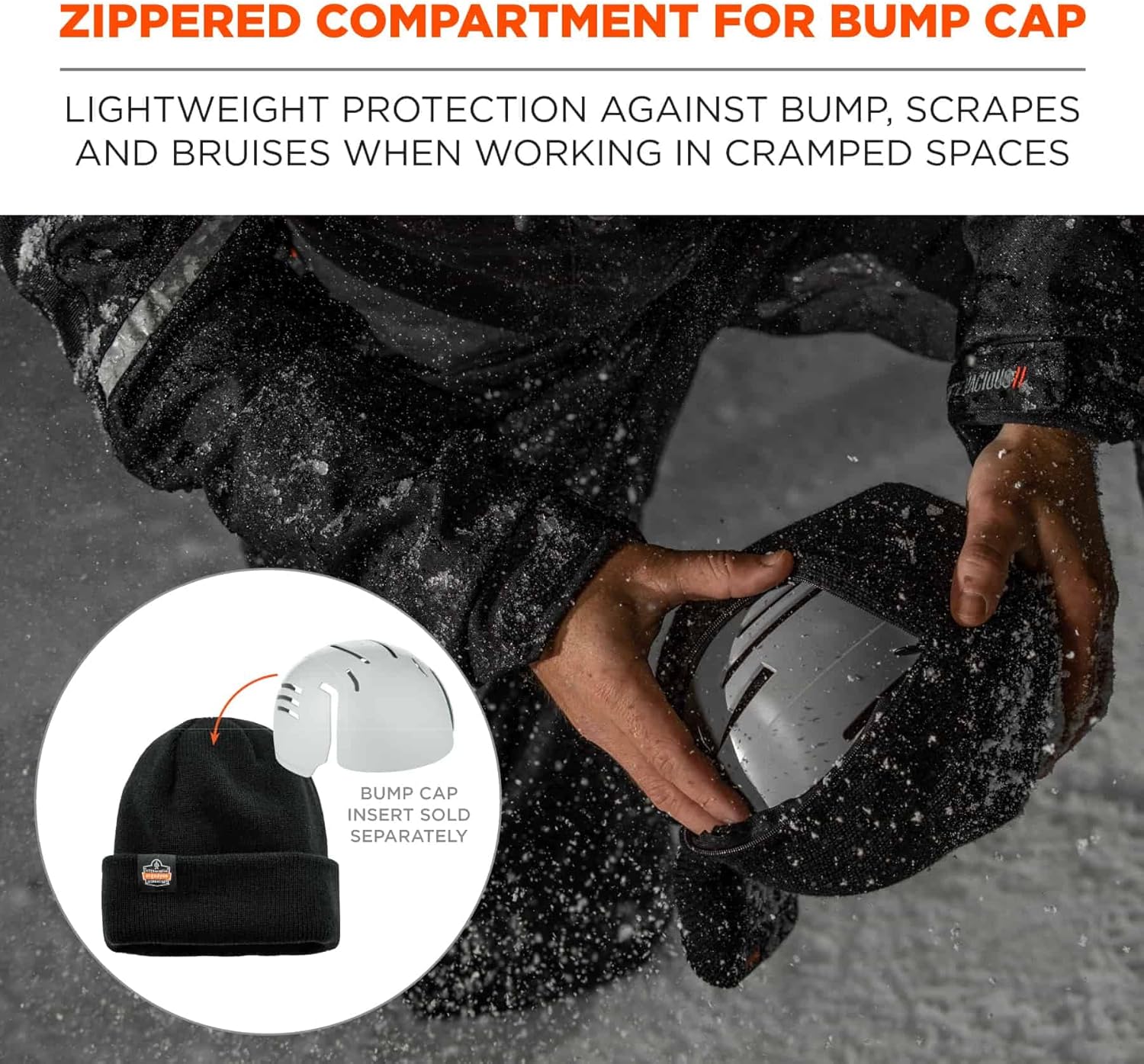 ERGODYNE N-Ferno 6811 Zippered Rib Knit Beanie