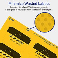 Avery Printable Rectangle Scalloped Labels, Sure Feed Technology, 2" x 3", Bright Yellow, Print-to-The-Edge