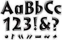BARKER CREEK 4" Letter Pop-Outs 2 Pack, Black Tie Affair, Jazz Up Your Bulletin Boards with These Colorful Letters, 510 Upper and Lowercase Letters, Numbers & Punctuation Marks, 4" (3637)