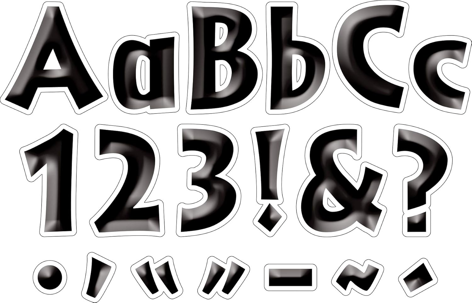 BARKER CREEK 4" Letter Pop-Outs 2 Pack, Black Tie Affair, Jazz Up Your Bulletin Boards with These Colorful Letters