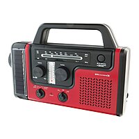 DPI WeatherX WR383R Weather And Alert Handheld Radio With AM/FM Radio, Black/Red