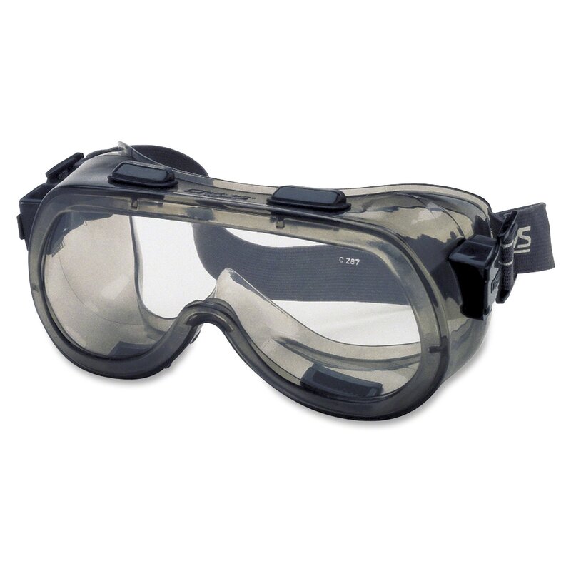 MCR Safety 2400 Verdict Polyvinyl Chloride Strap Safety Goggle with Smoke Frame and Clear Lens, 1-Pair