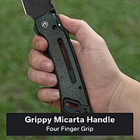 CIVIVI Buster FG Larger Pocket Knife, Superlock Folding Knife for Men Women with 4.2 in Nitro-V Blade Micarta Handle, Designed by Snecx Tan C24052-3 (Green)