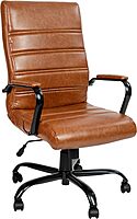 Flash Furniture Whitney Swivel LeatherSoft Desk Chair with Padded Seat and Armrests