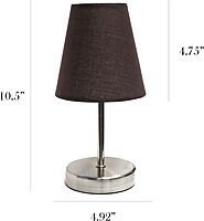 Simple Designs Mini Basic Table Lamp with Fabric Shade