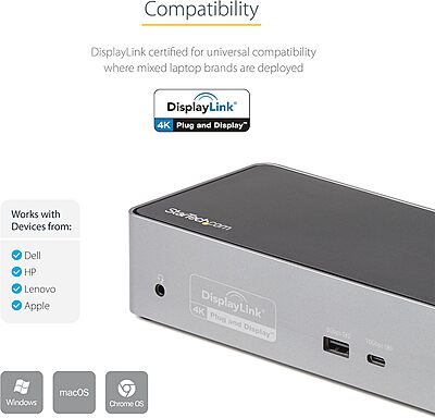 StarTech.com Universal USB-C and Thunderbolt Docking Station