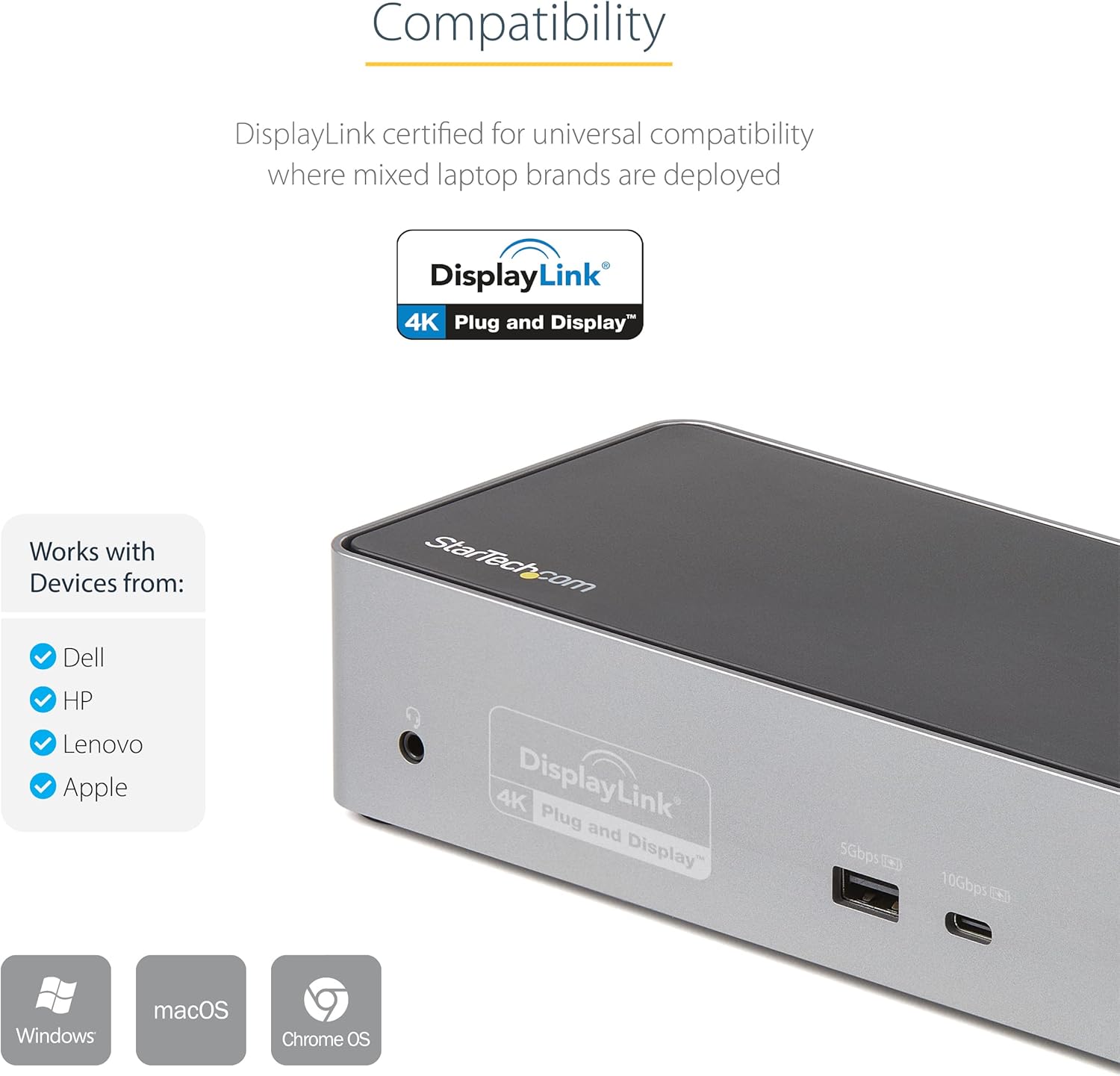 StarTech.com Universal USB-C and Thunderbolt Docking Station