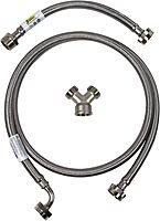 Certified Appliance Accessories Braided Stainless Steel Steam Dryer Installation Kit with 90° Elbow, Y Connector & Inlet Adapter, 6 ft
