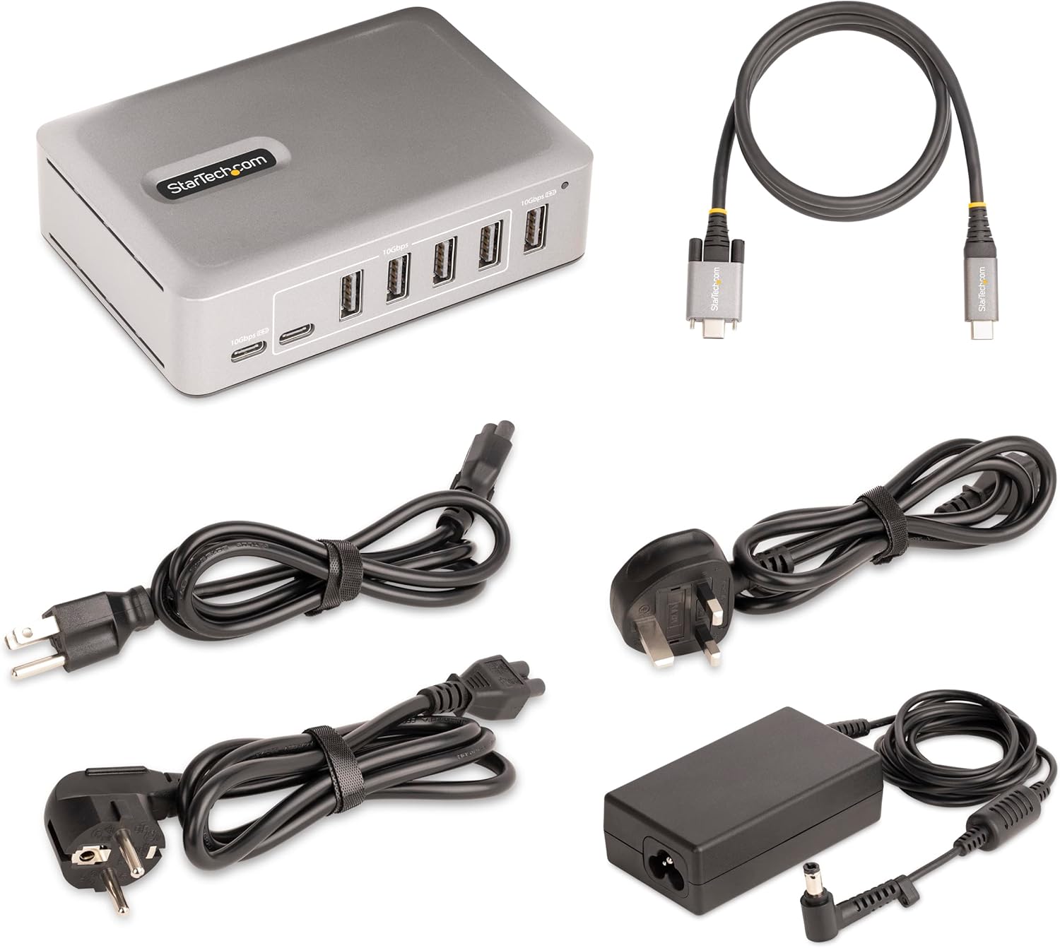 StarTech.com 7-Port USB-C Hub - 5X USB-A/2x USB-C - Self-Powered with65W Power Supply - USB 3.1 10Gbps