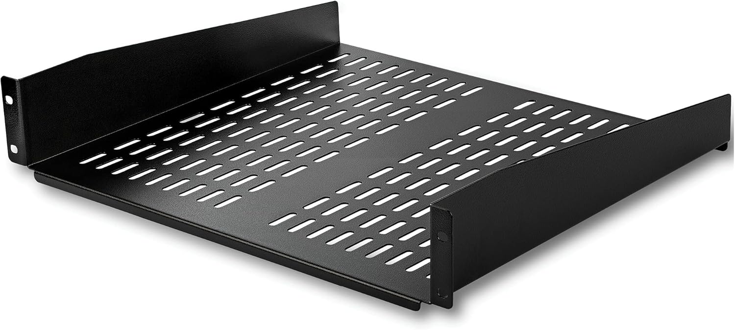 StarTech.com 2U Server Rack Shelf - Universal Vented Rack Mount Cantilever Tray for 19" Network Equipment Rack & Cabinet