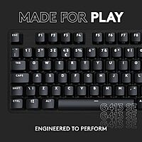 Logitech G413 SE Full-Size Mechanical Gaming Keyboard - Backlit Keyboard with Tactile Mechanical Switches, Anti-Ghosting, Compatible with Windows, macOS - Black Aluminum