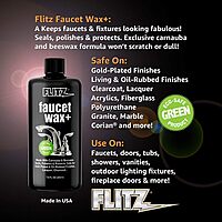 Flitz Faucet Wax Plus - 7.6oz Bottle of USA-Made, Water-Based Faucet Cleaner & Polisher for Water Stains, Fingerprints