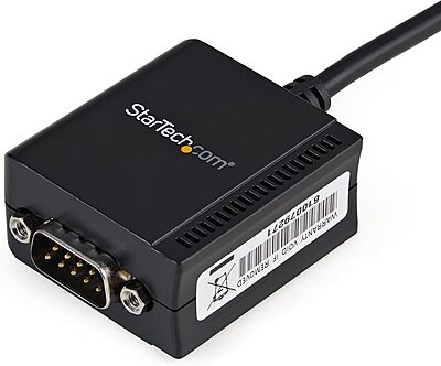 StarTech.com 6ft (1.8m) 1-Port FTDI USB to Serial RS232 Adapter Cable with COM Retention, USB to RS232 Adapter - TAA