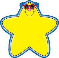 Carson Dellosa – Star Colorful Cut-Outs, Classroom Décor, 36 Pieces Stars - Single Sunglasses