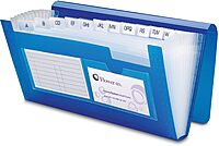 Office Depot® Brand Poly 13-Pocket File, Check Size, Blue