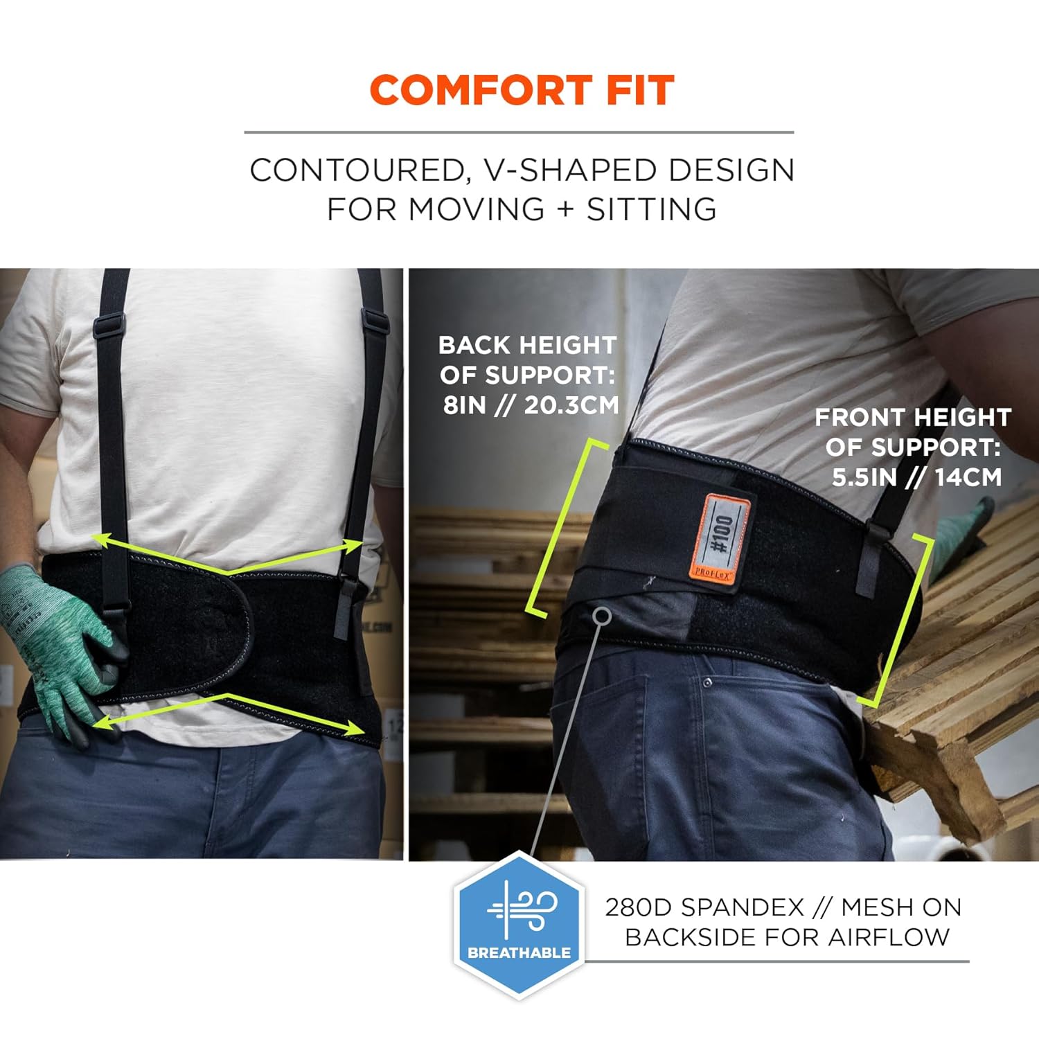 Ergodyne ProFlex 100 Economy Spandex Back Support Brace