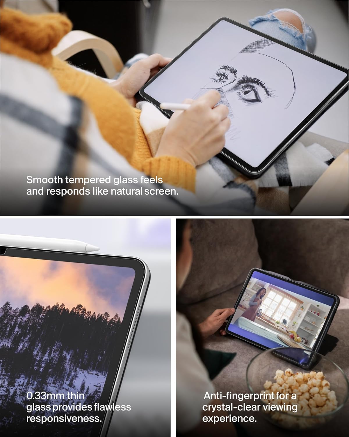 Belkin ScreenForce TemperedGlass Screen Protector for Apple iPad Pro 11" 7th Generation, Thin, Extra Durable