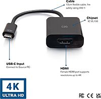 C2G CG26935USB-C to 4k60Hz HDMI Adapter, Black