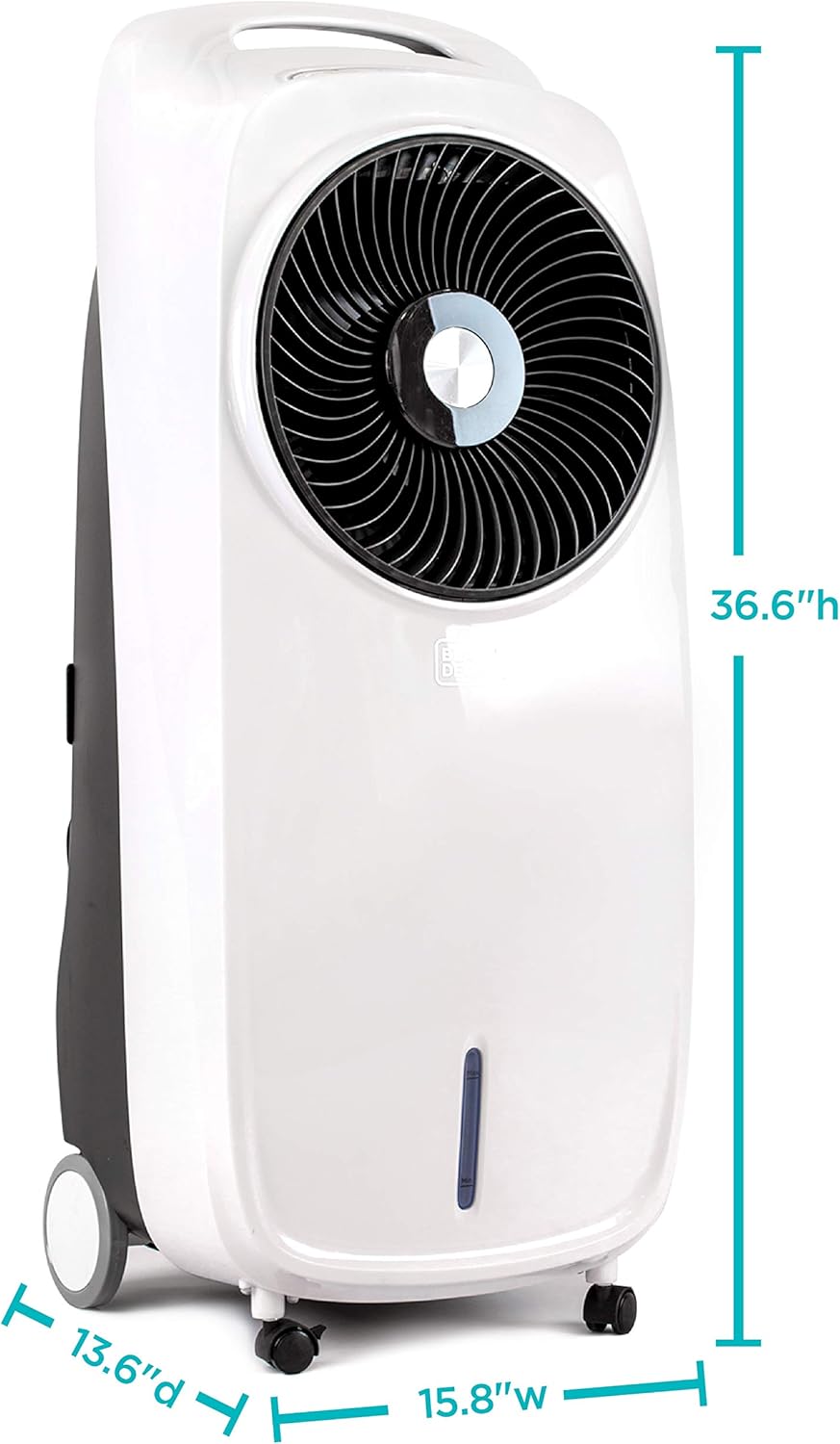 BLACK+DECKER Evaporative Air Cooler - Portable Air Conditioner Cooling Fan with LED Display, Remote Control