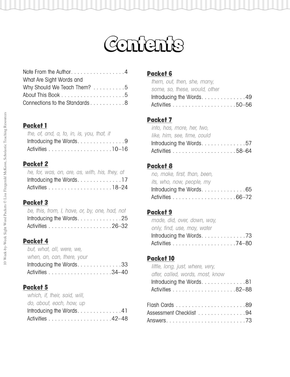 10 Week-by-Week Sight Word Packets: An Easy System for Teaching 100 Important Sight Words to Set the Stage for Reading