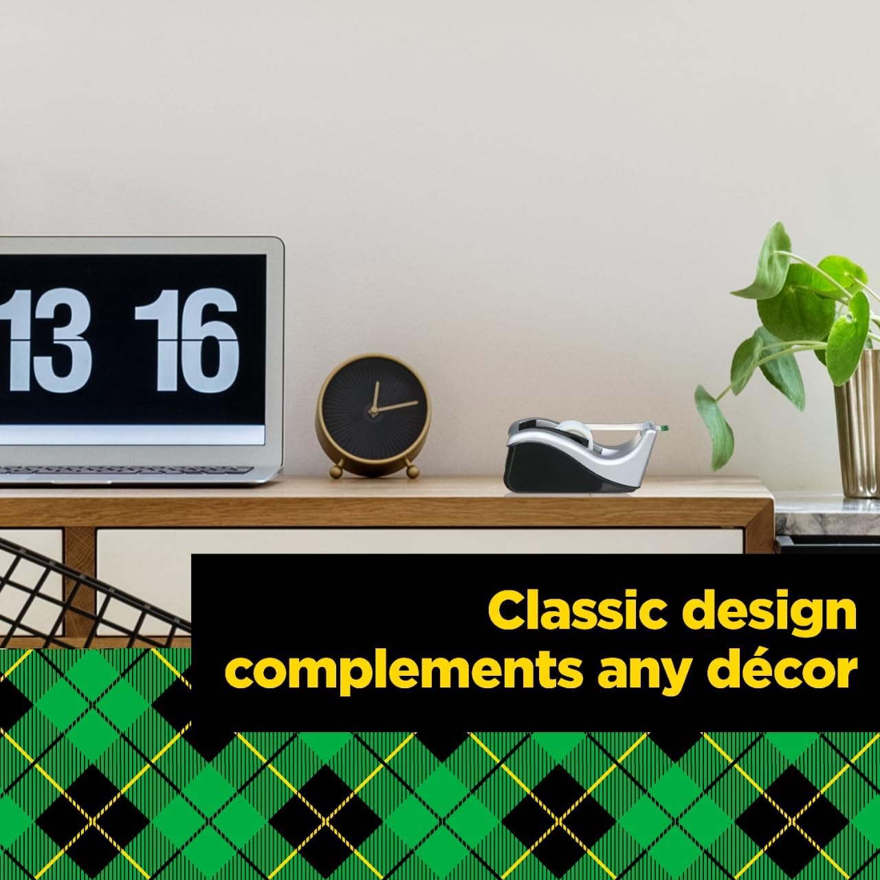 Scotch Desktop Tape Dispenser, Silvertech Two-Tone (C60-ST) 1 Count (Pack of 1)