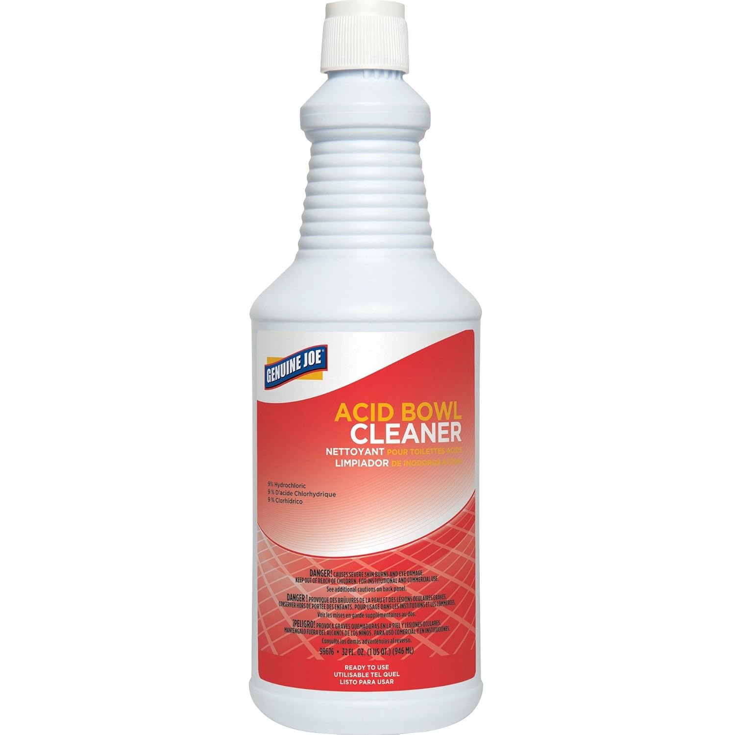 Genuine Joe Acid Bowl Cleaner - For Toilet Bowl - Ready-To-Use - 32 fl oz - Recommended For: Stain Remover