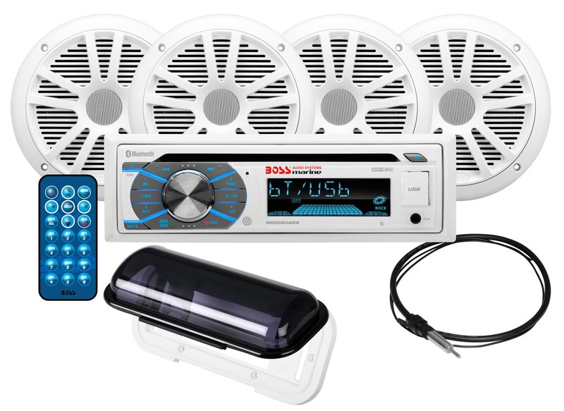 BOSS Audio Systems MCK508WB Marine Bluetooth Stereo & 6.5 Inch Speaker Kit