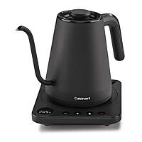 Cuisinart GK-1 Digital Goose Neck Kettle, Precision Gooseneck Spout Designed for Precise Pour Control that Holds 1-Liter, 1200-Watt Allows for Quick Heat Up, Stainless Steel,Black Black Goose Neck