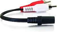 C2G Legrand 3.5MM to RCA Y-Cable, 6 Inch Y Splitter Audio Cable RCA, Female to Male 3.5MM to RCA Audio Cable, 1 Count