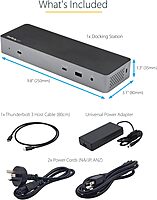 StarTech.com USB C Docking Station for MacBook Pro/Air-M1/M2/M3/M4, Dual 4K 60Hz/Single 8K, Thunderbolt Compatible, HDMI/DisplayPort, 10Gbps USB Type-C Laptop Dock, 96W Power Delivery (TB3CDK2DH)