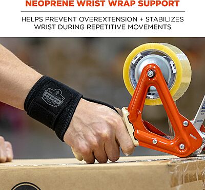 Ergodyne ProFlex 425 Neoprene Wrist Wrap Support with Thumb Loop, Ambidextrous Design