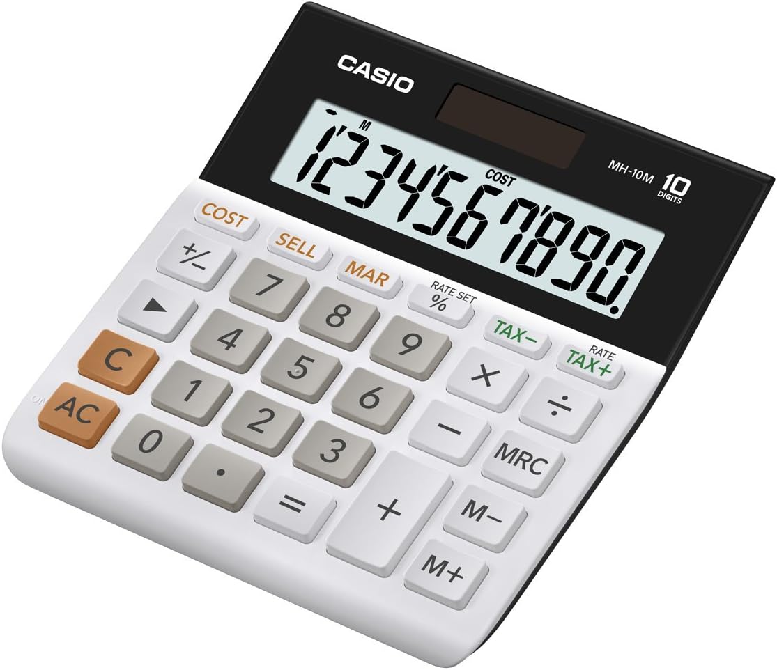 Casio MH-10M Desktop Calculator – Large 10-Digit Display | Cost/Sell/Margin & Tax Functions | Ideal for Home & Office Use